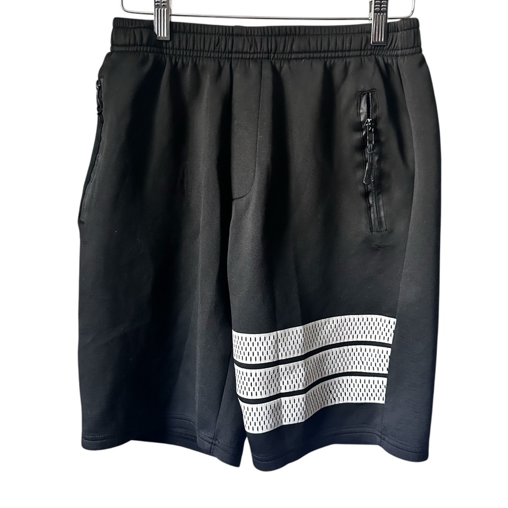 Public‎ Record Athletic Shorts Black White Stripe Size Medium